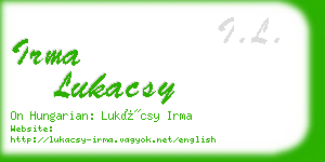 irma lukacsy business card